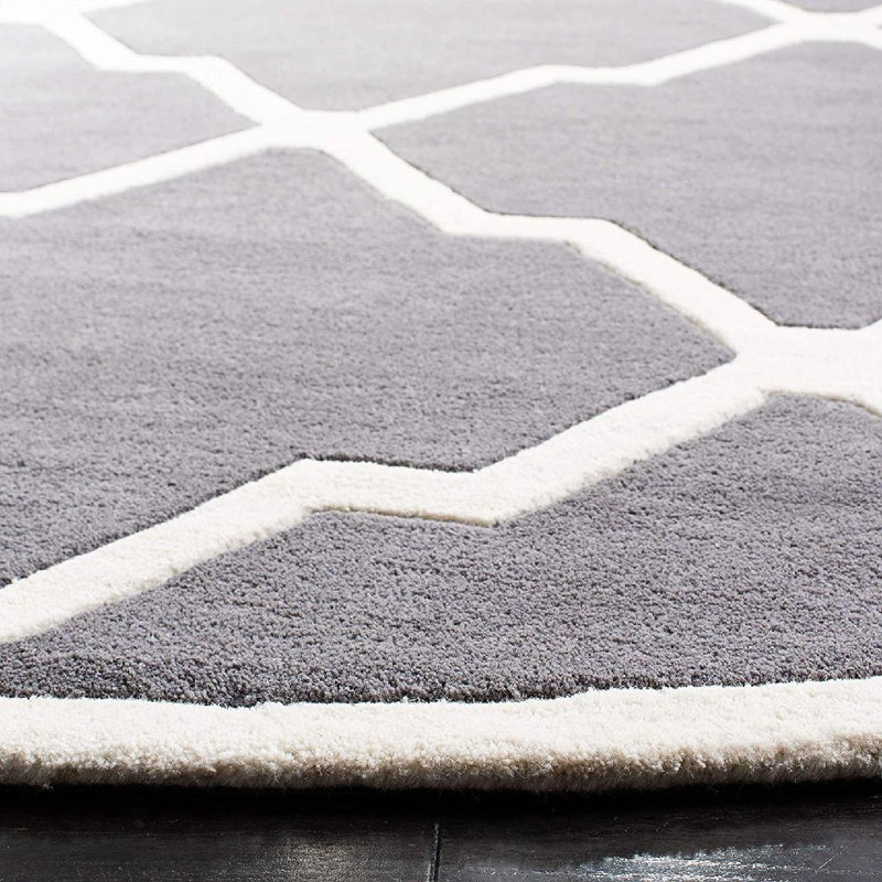 Tapis en laine touffeté à la main Carolene, Rond 5 pi