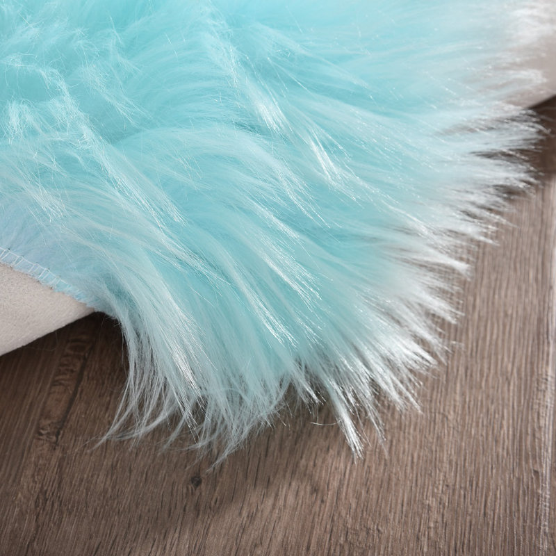 Chevez Faux Sheepskin Indoor Rug, Rectangle 6'7" x 10'