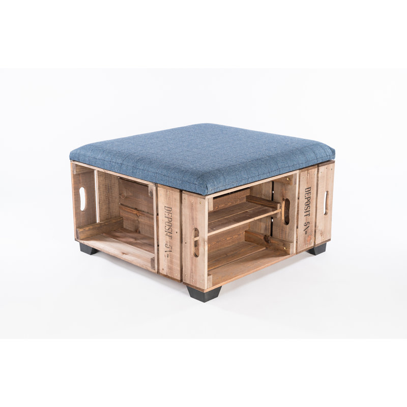 Krugerville 82cm Wide Square Tartan Ottoman with Storage