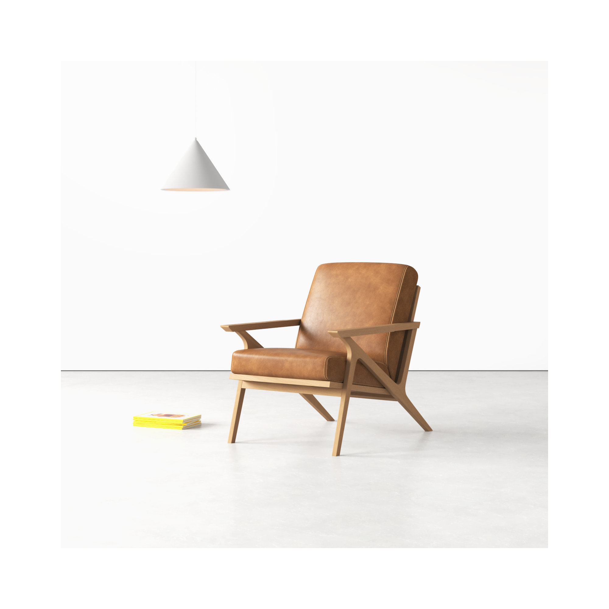 Mads Genuine Leather Armchair, Tan