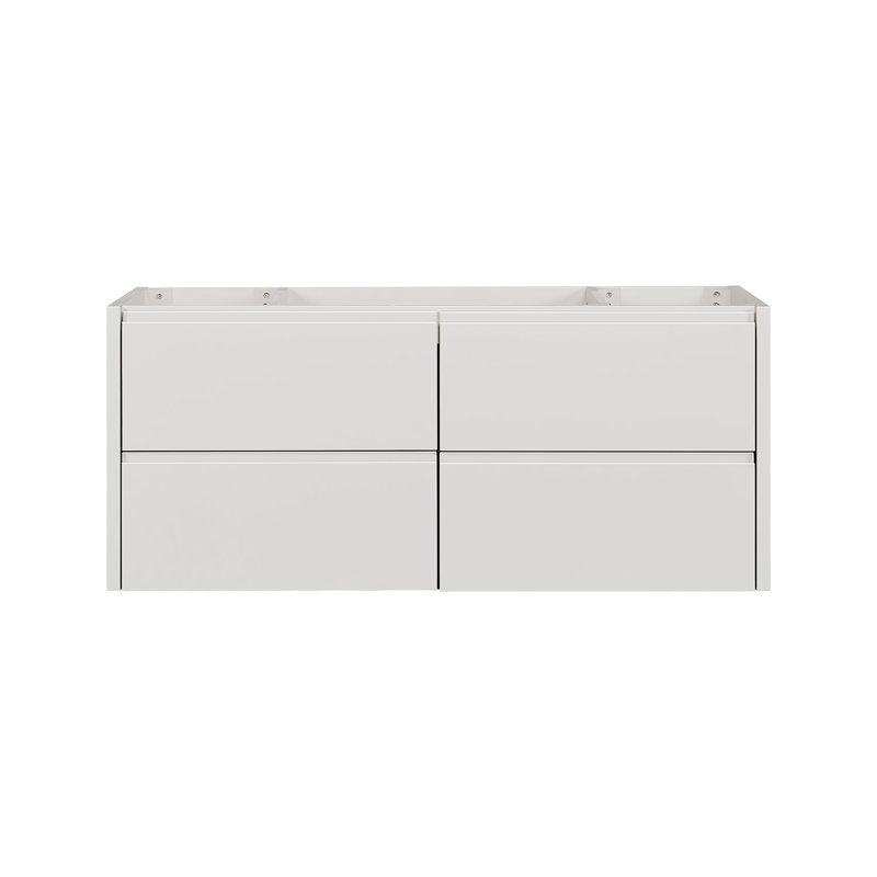   Base de meuble-lavabo mural simple de 48 po West en blanc chaud West, Blanc chaud