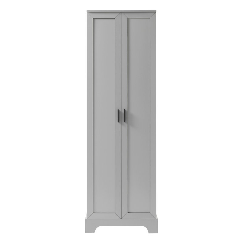 Armoire de rangement avec deux portes pour salle de bain, bureau, tablette réglable, panneau de fibres à densité moyenne, gris (ancien SKU: N725P181207E)