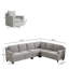 Ensemble de salon rembourré 5 pièces avec canapé modulaire en chenille en forme de L et fauteuil demi-tonneau pivotant à 360 °-328477358