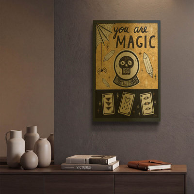 «Frightful Wicked 4 Dark» par Melissa Averinos, art mural en métal doré, 12 po x 16 po