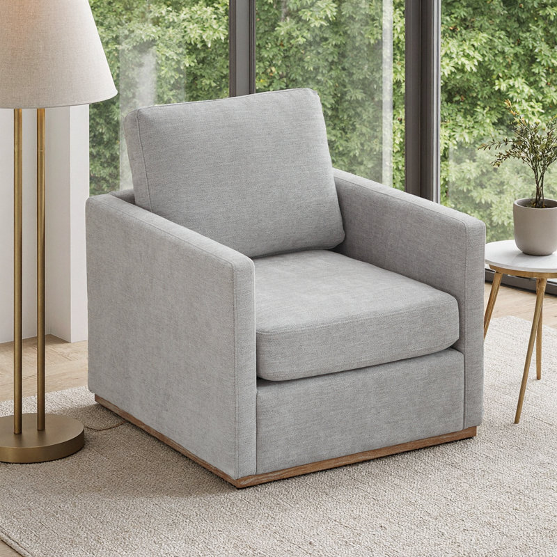 Fauteuil d'appoint pivotant à 360 ° Modern, Gris clair
