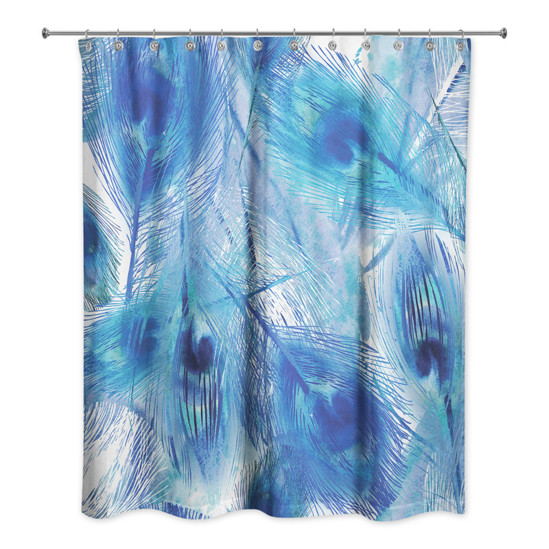 Rideau de douche simple Perine, Bleu