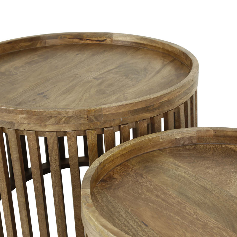 Kimmel Solid Wood Drum Coffee Table