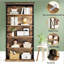 Bibliothèque de style moderne à 6 niveaux, métal et bois, motif en X, amplement d'espace pour les décorations, fabrication en bois spacieuse de 11,92 pouces de largeur, chaque tablette peut supporter 50 livres, hauteur de 69,39 pouces