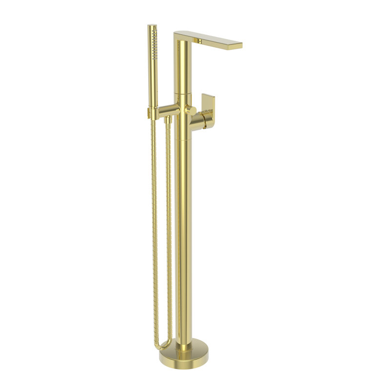 Skylar Free Standing Exposed Tub and Hand Shower Set, Forever Brass (PVD)