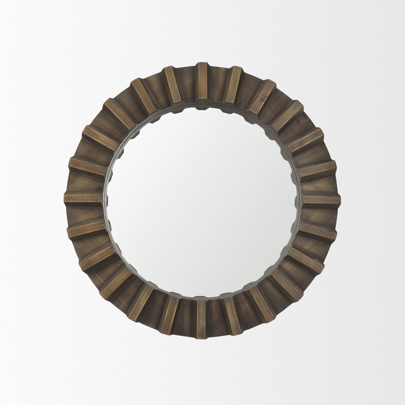 Teston Flat Mirror, 26" x 26", Brown