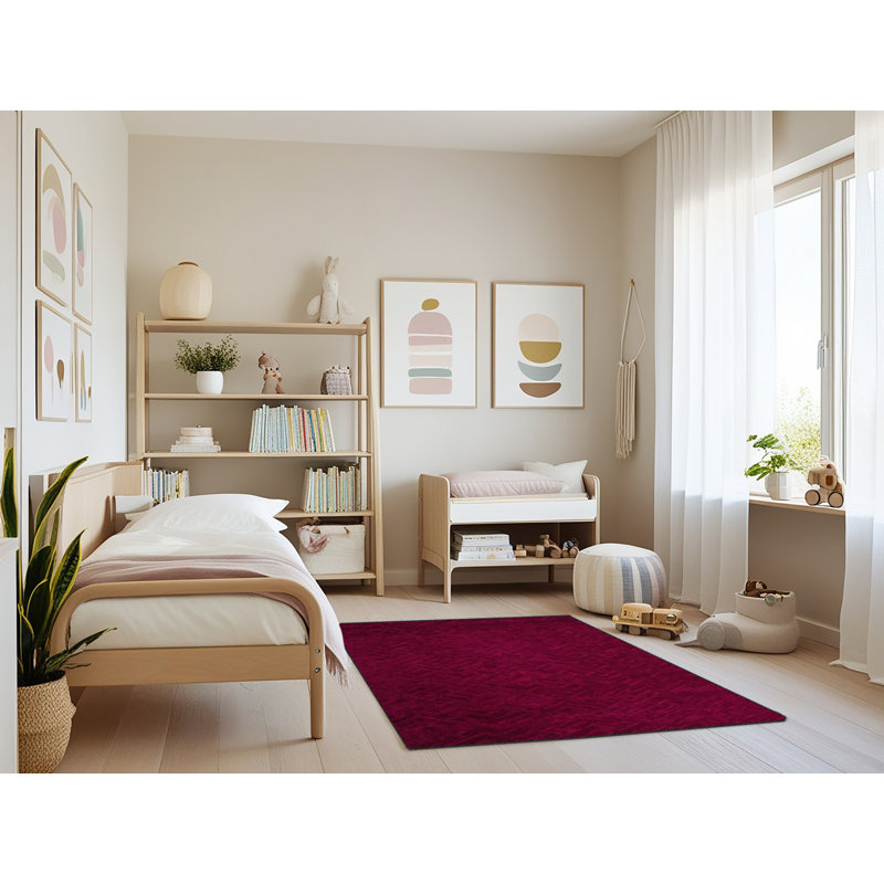 Machine Washable Trellis Red Area Rug, Rectangle 3' x 5'