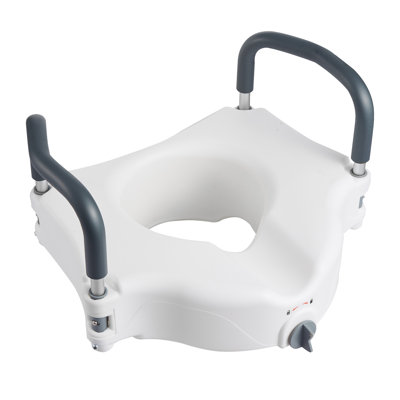 Raised Toilet Seat with Arms, 300 lbs Load Capacity, 5-Inch Lift Height, Widened Commode Elevated Toilet Seat Riser with Padded Handles for Seniors, Elderly, Handicap, Disabled, and Adults Use