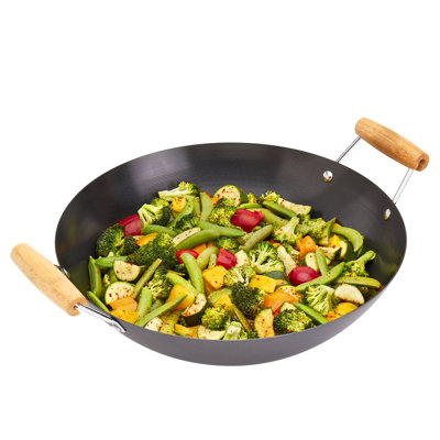 Wok en acier au carbone antiadhésif 14 po Infuse
