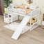 Lit simple mezzanine en bois avec glissade, escalier de rangement et échelle, conception convertible-1732661523