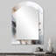 Delicate Grey Flowers IV - White Traditional Arch Wall Mirror-78587855