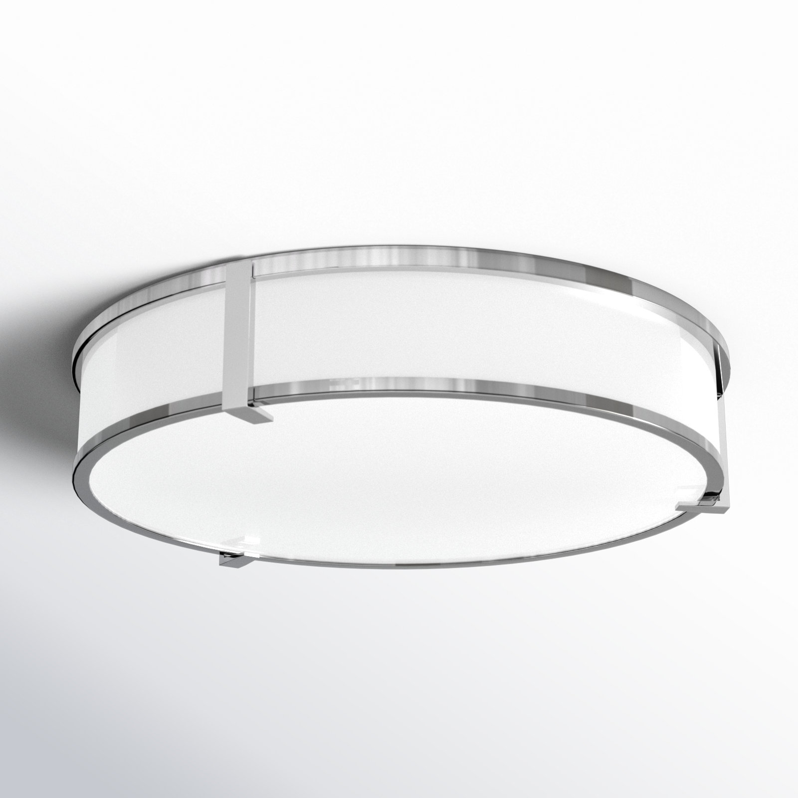 Romona 4 Light Glass Flush Mount, Chrome
