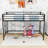 Annetrude Twin Size Metal Loft With Ladder, Safety Guardrails