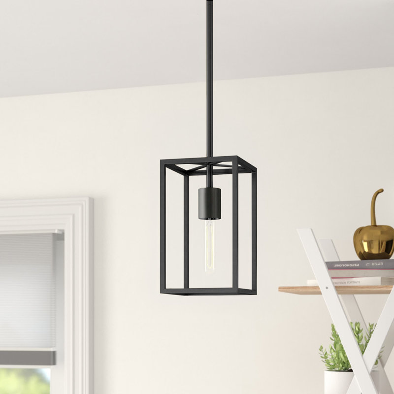 Luminaire suspendu simple à 1 lumière Chaima, Bronze noirci