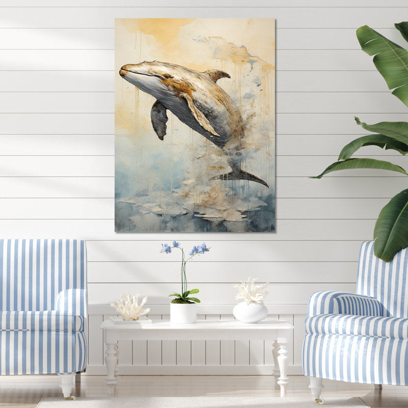 «Breaching Whale» sur impression sur toile, H 32 po x l 24 po x P 1 po, Toile tendue