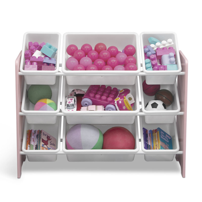 Organisateur de jouets en plastique pour enfants Delta MySize, Rose cendré