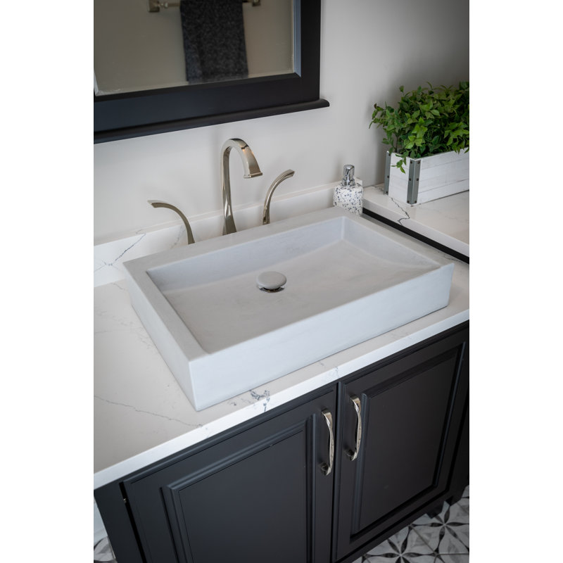Eden Bath 15.2'' Concrete Rectangular Bathroom Sink, Light Gray