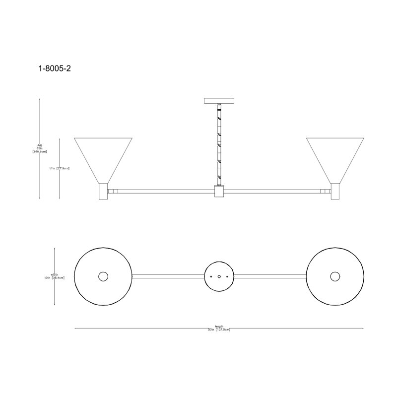 Moderne 2-Light Chandelier