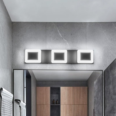 Luminaires de salle de bain modernes à DEL sur miroir en acrylique à intensité variable