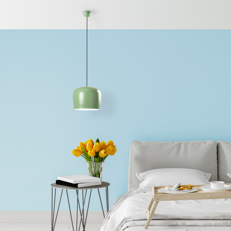 Lustre élégant en métal menthe, hauteur réglable (24 à 45 po) | Plaque de base de diamètre 9,8 po, câble de 35,4 po | 1 x douille E27 (40 W maximum, ampoule non incluse) | Luminaire élégant pour le salon et la salle à manger, classé IP20