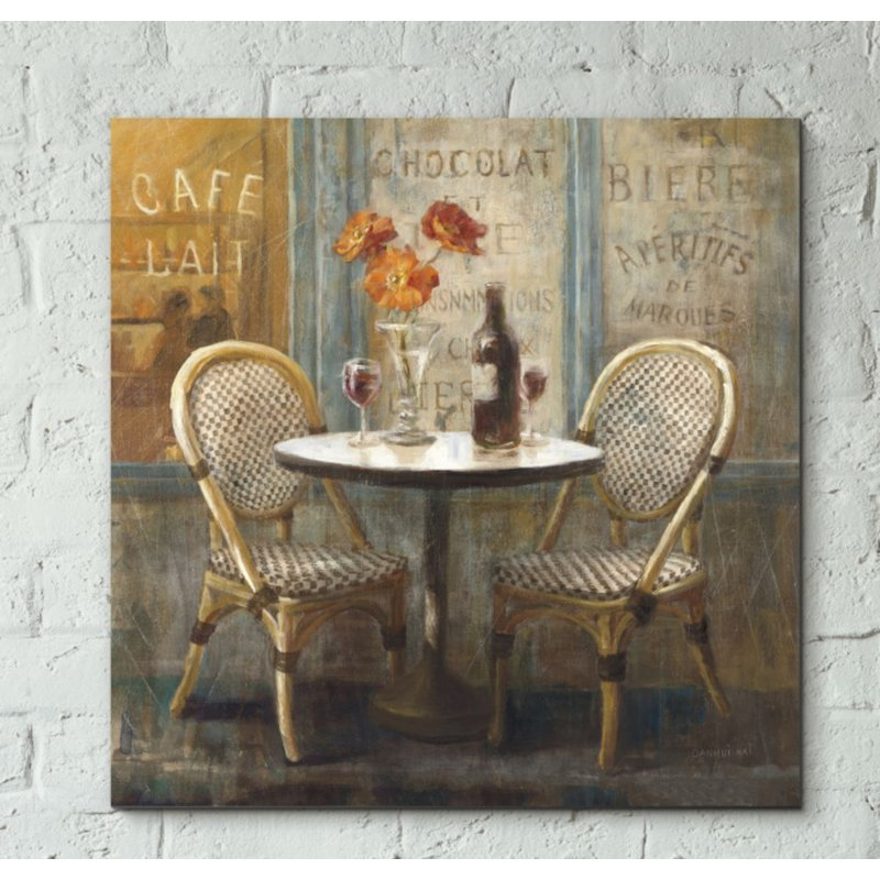 «Meet Me at Le Cafe I» par Danhui Nai, art mural sur toile, H 12 po x l 12 po x P 0,75 po