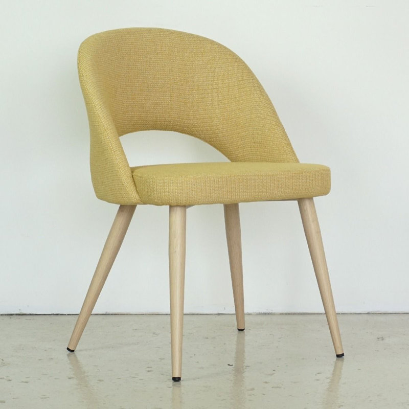 Chaise d'appoint en tissu Albeiro, Naturel, Gingembre