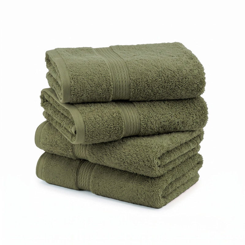 Coton luxueux et hautement absorbant Renata, Vert forêt