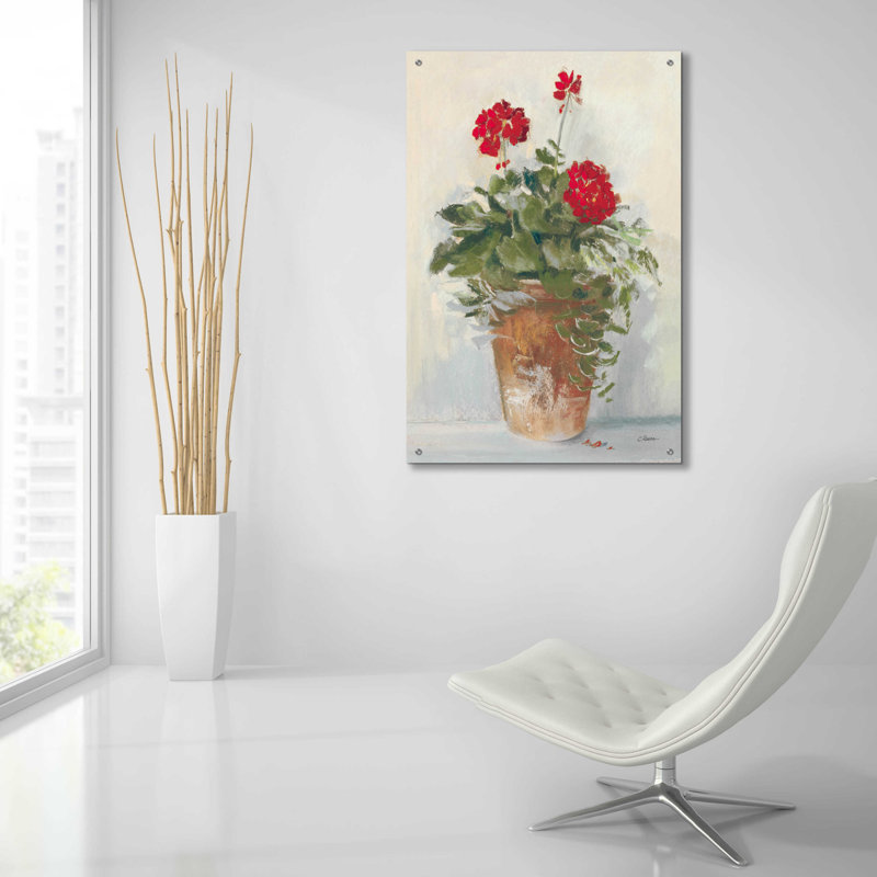 "POT Geraniums II Light" par Carol Rowan, H 36 po x l 24 po x P 0,2 po