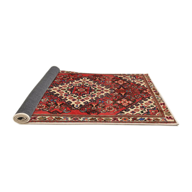 Tapis traditionnel mehroon/noir/crème, Rond 3 pi
