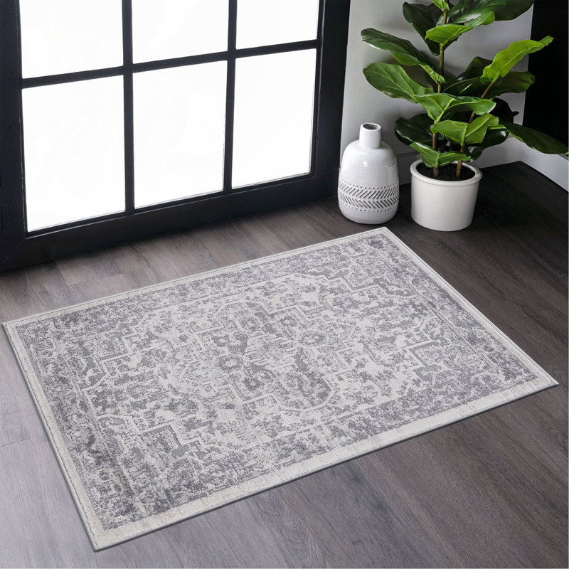  Tapis de couloir argent / oriental, Rectangulaire 2 pi x 3 pi