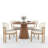 Mid Century Wooden Round Pedestal Dining Table Sets-938776556-938776558-922750558