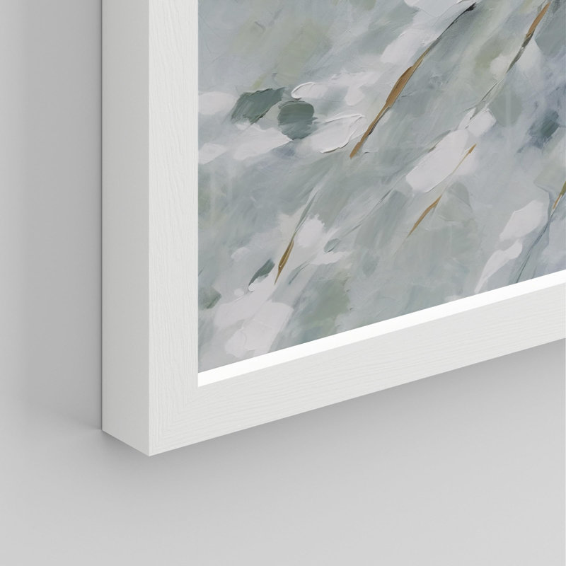 «Abstract Floral Brushstrokes» sur papier, Blanc, H 14 po x l 11 po