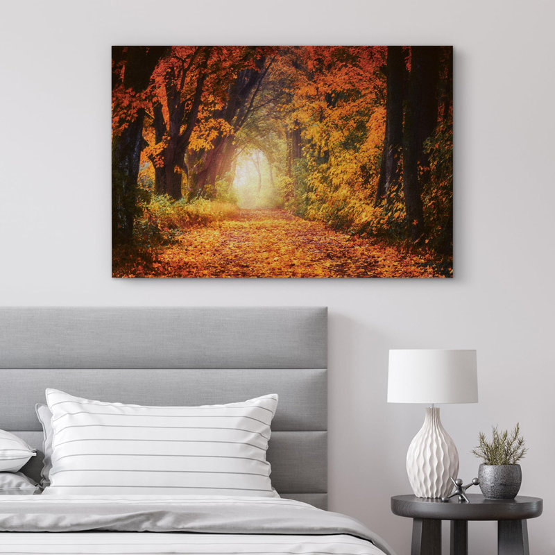 «Vibrant Orange Autumn Fall Forest Nature» sur, Toile tendue, H 32 po x l 48 po