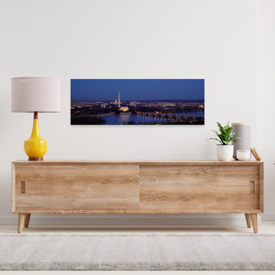 Bridge Over A River, Washington Monument, Washington Dc, District Of Columbia, Usa Abstract Contemporary Architecture City Wall Art