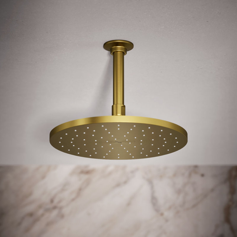 Contemporary Multi Function Rain Shower Head, Square, 1.75 GPM, Vibrant Brushed Moderne Brass