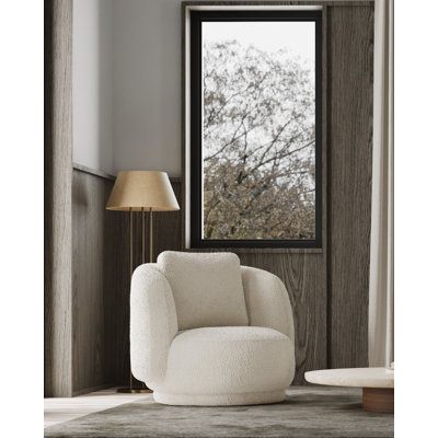 Brais Upholstered Swivel Barrel Chair