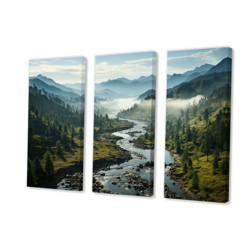 «USA Great Smoky Mountains Landscape III», reproduction sur toile 3 pièces, H 32 po x l 48 po x P 1 po