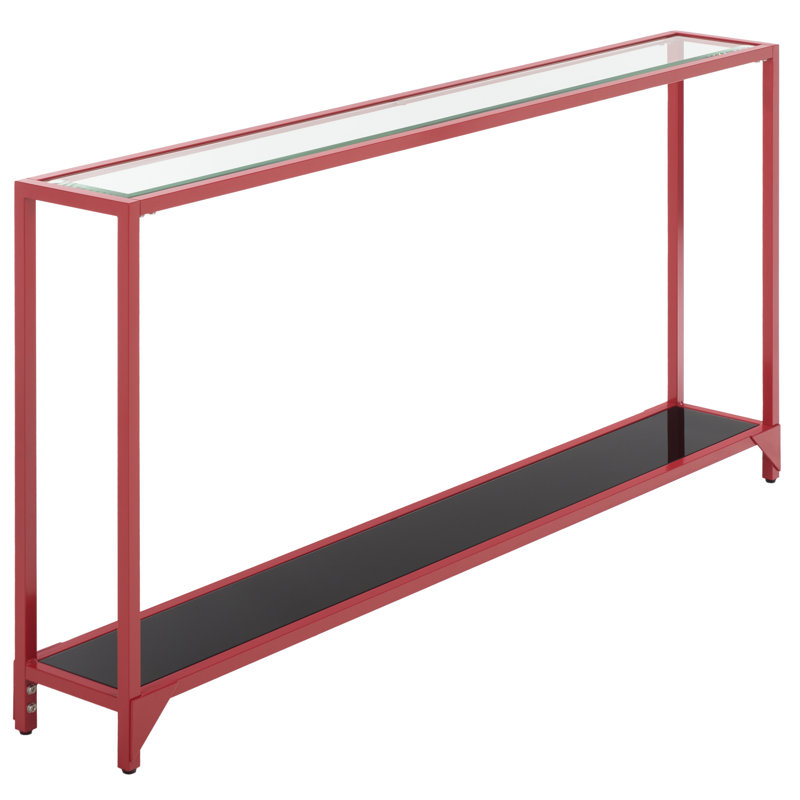 Console Charlie-Adam, 29" H x 56" W x 8" D, Clear, Red