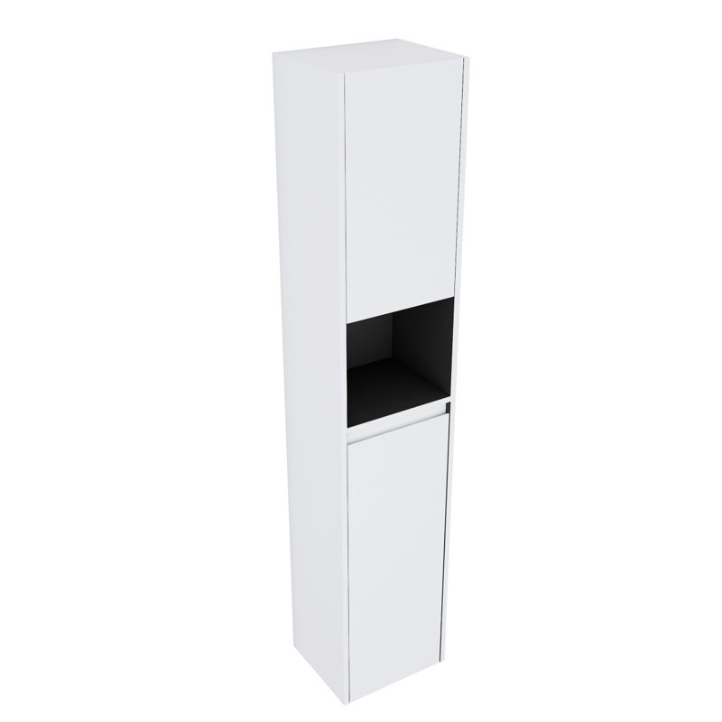 12" Bathroom Side Cabinet,2-Soft Close Doors,Float Mounting Design,12*2(KD-Packing)