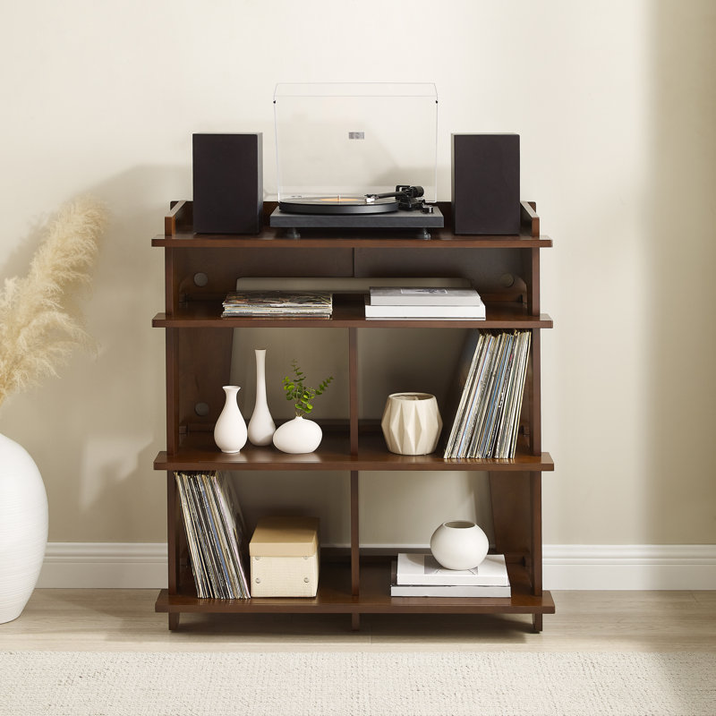 Mahogany 41.5'' Turntable Console with Record Storage