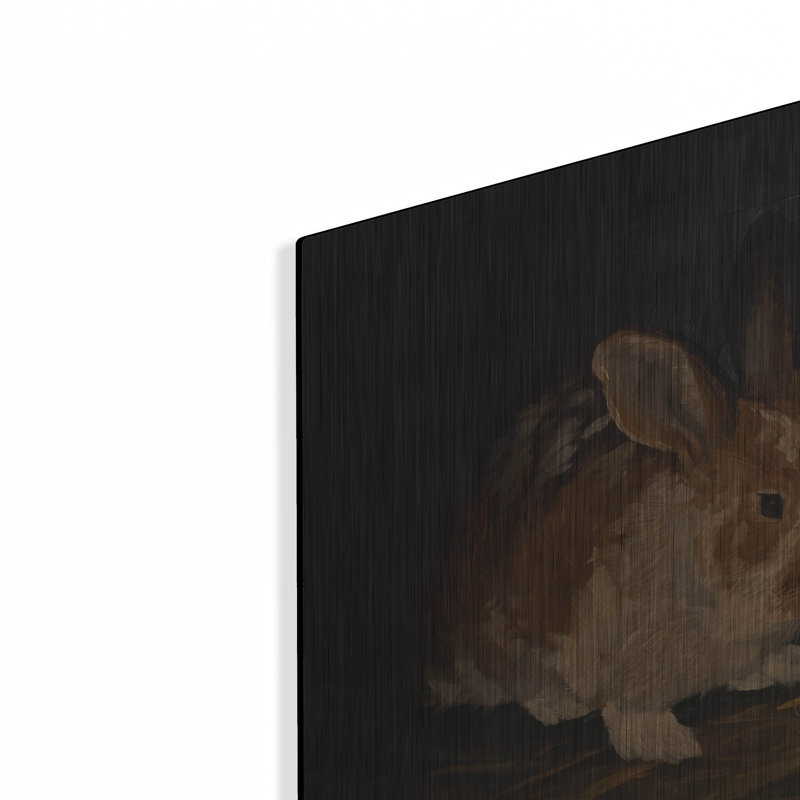 Art mural en métal luxueux «Resting Bunny Rabbit 3» par Marian Parsons, 16 po x 12 po