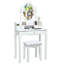 Ensemble de meuble-lavabo en bois massif avec tabouret et miroir Webrook-1962704057