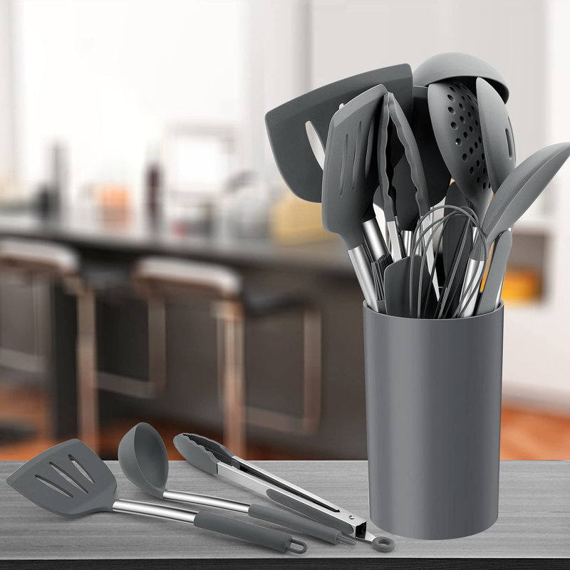 25-Piece Silicone Cookware Set, Grey
