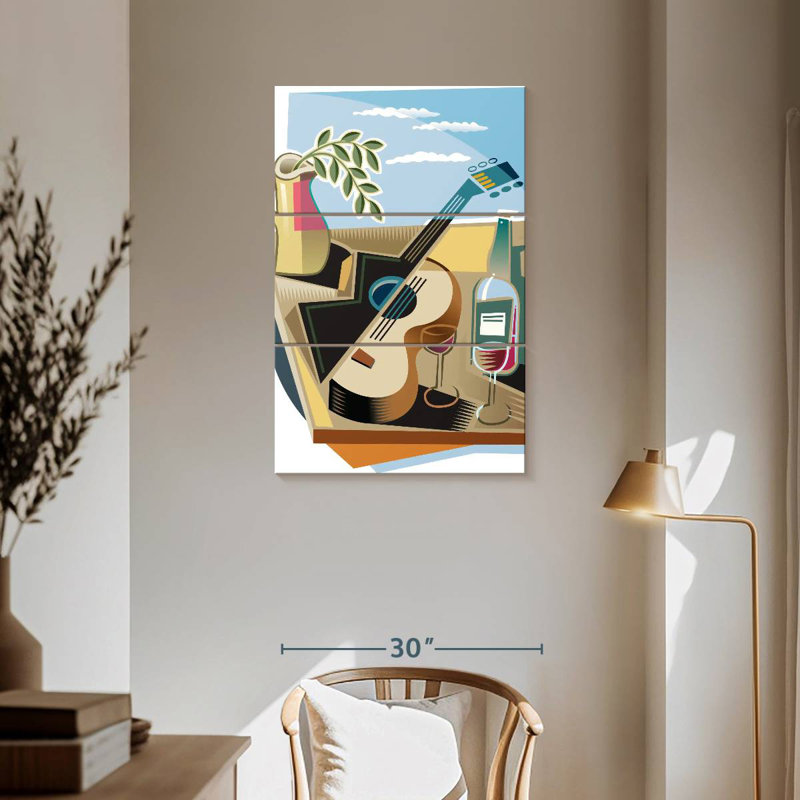 Abarca, guitare et vin, H 57 po x l 36 po