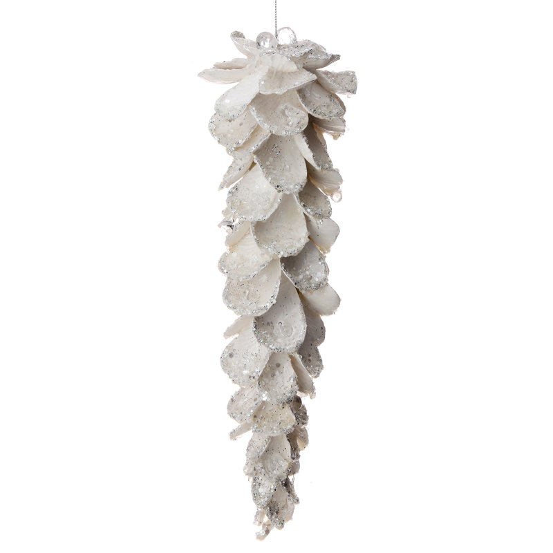 Ornement bijou en forme de glaçon, Blanc