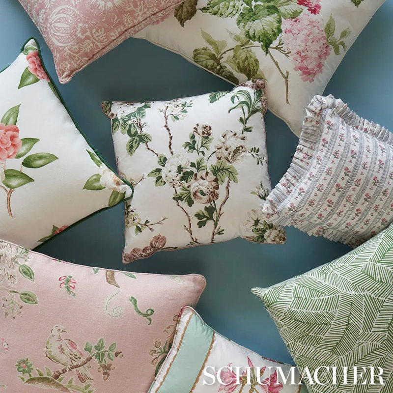 Rolling Hills Pillow, 20" x 20", Pink, Feather